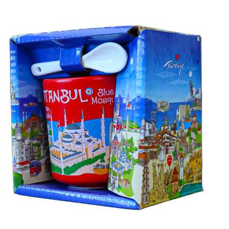 İstanbul Temalı Kaşıklı Kapuçino Kupa Kutulu - 8