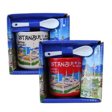 İstanbul Temalı Kaşıklı Kapuçino Kupa Kutulu - 2