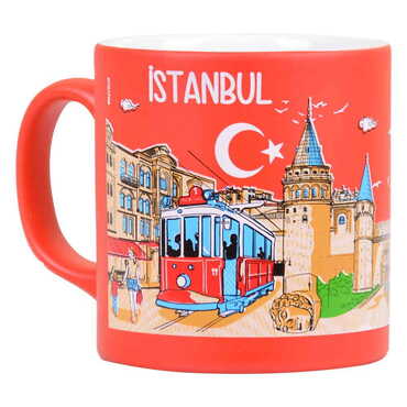 Istanbul Themed Ceramic Custom Printed Mug with Gift Box 82X90 Mm - 6