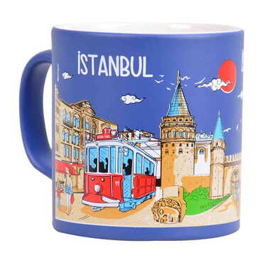 Istanbul Themed Ceramic Custom Printed Mug with Gift Box 82X90 Mm - 8