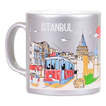 Istanbul Themed Ceramic Custom Printed Mug with Gift Box 82X90 Mm - 10