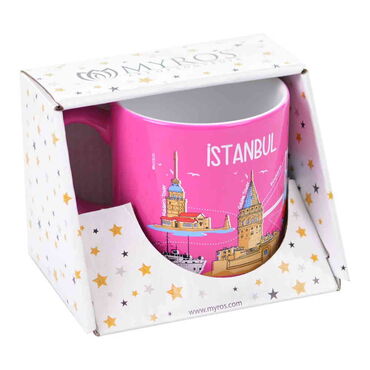 Istanbul Themed Ceramic Custom Printed Mug with Gift Box 82X90 Mm - 12