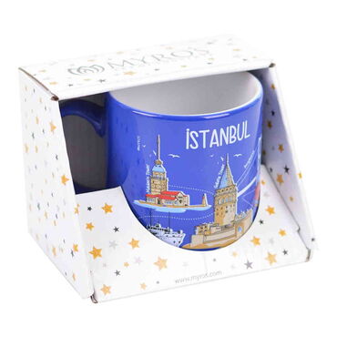 Istanbul Themed Ceramic Custom Printed Mug with Gift Box 82X90 Mm - 13