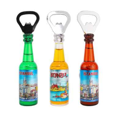 Istanbul Themed Metallic Bottle Opener Refrigerator Magnet - 2