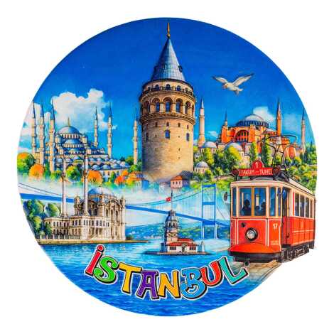 İstanbul Temalı Myros 20 Cm Uv Polyester Tabak - 1
