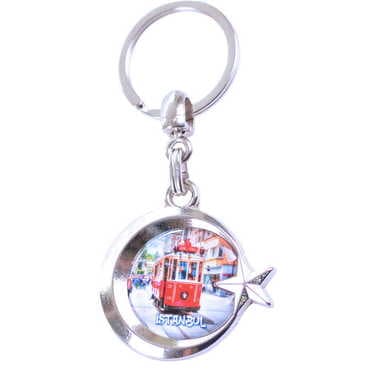 Istanbul Themed Metal Turkish Flag Enamel Keychain - 3