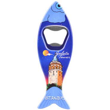 Istanbul Themed Customised UV Printed Fish Shape Printed Plastic Base Bottle Opener 42x130 mm - 10