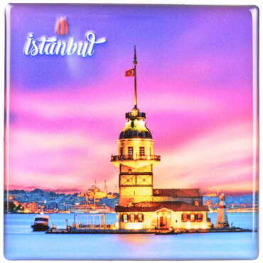 Toptan İstanbul Temalı Myros Büyük Kare Magnet 80x80 mm - Thumbnail