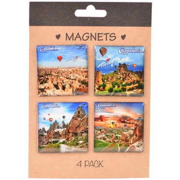 Istanbul Themed Epoxy Dome Souvenir Fridge Magnet Set of 4 pcs 40x40 mm each - 7