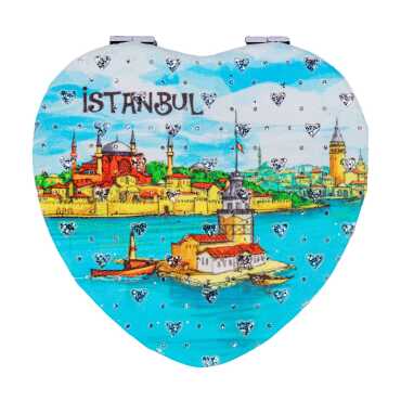 İstanbul Temalı Myros Kalp Pu Ayna - 1
