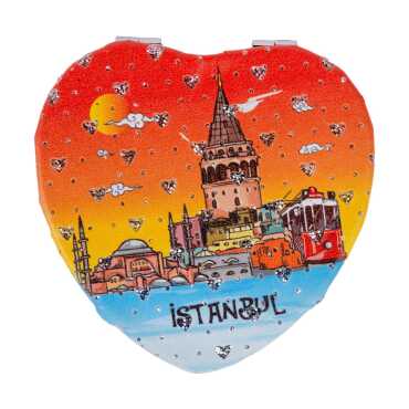 İstanbul Temalı Myros Kalp Pu Ayna - 4