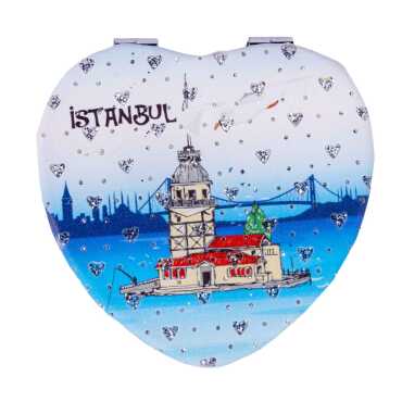 İstanbul Temalı Myros Kalp Pu Ayna - 5