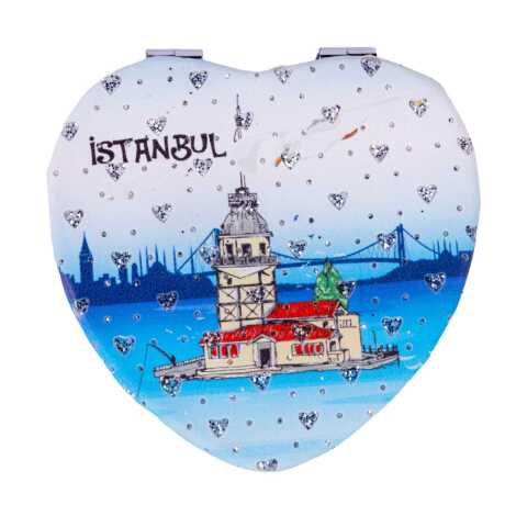 İstanbul Temalı Myros Kalp Pu Ayna - 5
