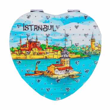 İstanbul Temalı Myros Kalp Pu Ayna - 6