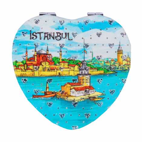 İstanbul Temalı Myros Kalp Pu Ayna - 6