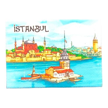 Toptan İstanbul Temalı Myros Kanvas Magnet 50x70 mm - 19