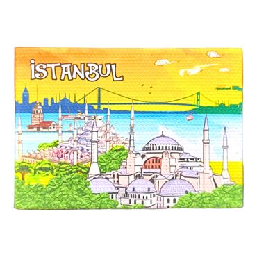 Toptan İstanbul Temalı Myros Kanvas Magnet 50x70 mm - 20