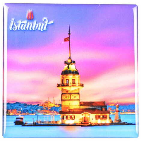 Toptan İstanbul Temalı Myros Kare Magnet 65x65 mm