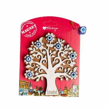Istanbul Themed Myros Carded Wooden Refrigerator Magnet