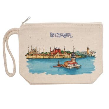 Toptan İstanbul Temalı Myros Küçük Körüklü Makyaj Çantası 145x220x70 mm - 4
