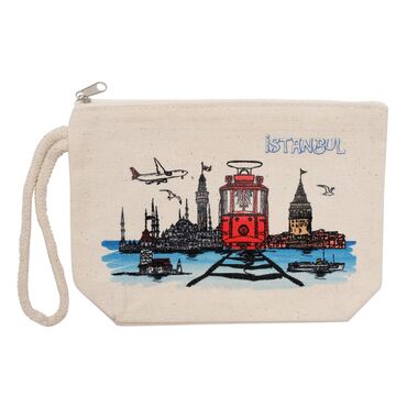 Toptan İstanbul Temalı Myros Küçük Körüklü Makyaj Çantası 145x220x70 mm - 7