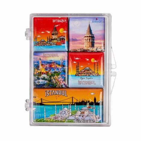 İstanbul Temalı Myros Kutulu Magnet Seti Sekizli - 1