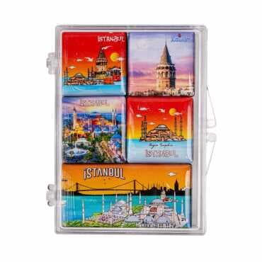 Istanbul Themed Myros Boxed Refrigerator Magnet Set of Eight