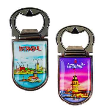 İstanbul Themed Myros Metal Bottle Opener Refrigerator Magnet 40x90 mm - 2
