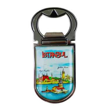 İstanbul Themed Myros Metal Bottle Opener Refrigerator Magnet 40x90 mm - 3