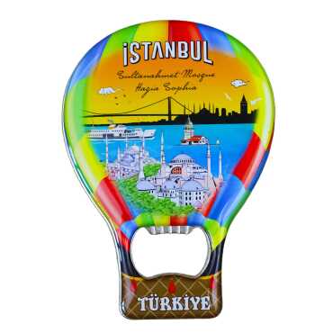 İstanbul Temalı Myros Metal Balon Açacak Magnet T 102x73 mm - Myros