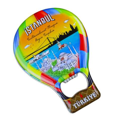 İstanbul Temalı Myros Metal Balon Açacak Magnet T 102x73 mm - 5
