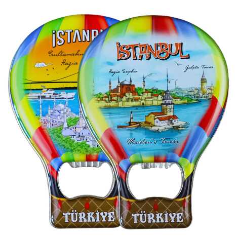 İstanbul Temalı Myros Metal Balon Açacak Magnet T 102x73 mm - 2