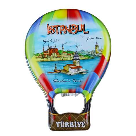 İstanbul Temalı Myros Metal Balon Açacak Magnet T 102x73 mm - 3