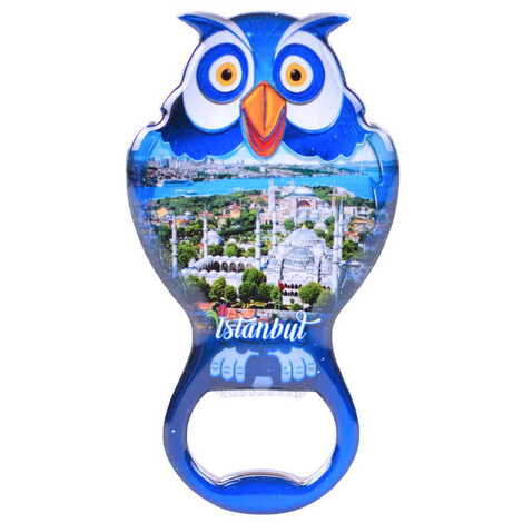 Toptan İstanbul Temalı Myros Metal Baykuş Açacak Magnet 88x47 mm - 4