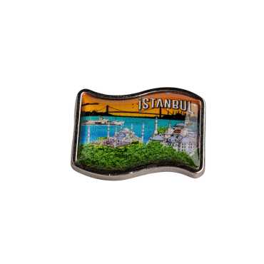 İstanbul Temalı Myros Metal Bayrak Rozet 25x20 mm - 5