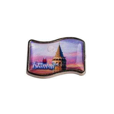 İstanbul Themed Myros Metal Flag Pin 25x20 mm - 4