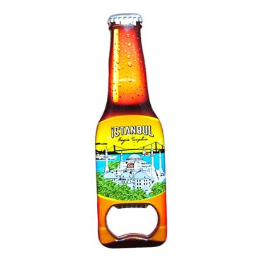 Istanbul Themed Beer Bottle Shaped Metal Magnetic Bottle Opener 130x39 mm - 20