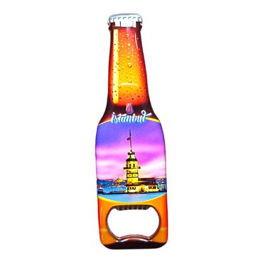 Istanbul Themed Beer Bottle Shaped Metal Magnetic Bottle Opener 130x39 mm - 21