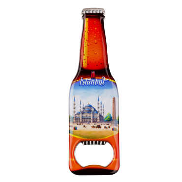 Istanbul Themed Beer Bottle Shaped Metal Magnetic Bottle Opener 130x39 mm - 5