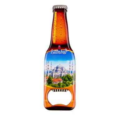 Istanbul Themed Beer Bottle Shaped Metal Magnetic Bottle Opener 130x39 mm - 7