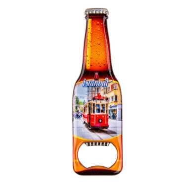 Istanbul Themed Beer Bottle Shaped Metal Magnetic Bottle Opener 130x39 mm - 8