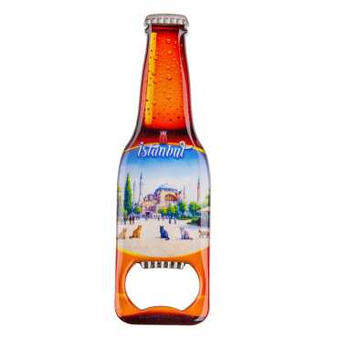 Istanbul Themed Beer Bottle Shaped Metal Magnetic Bottle Opener 130x39 mm - 10