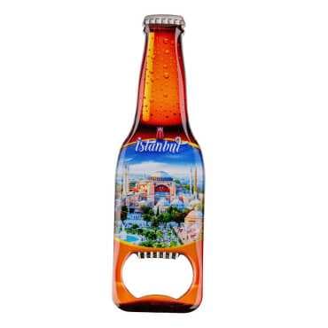 Istanbul Themed Beer Bottle Shaped Metal Magnetic Bottle Opener 130x39 mm