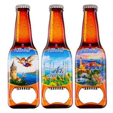 Istanbul Themed Beer Bottle Shaped Metal Magnetic Bottle Opener 130x39 mm - 4