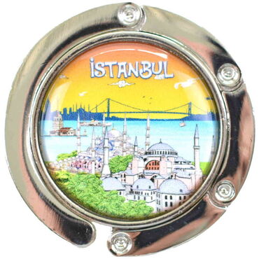 Toptan İstanbul Temalı Myros Metal Çanta Askısı 45 mm - Thumbnail