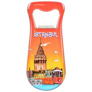 Myros - Toptan İstanbul Temalı Myros Metal Damla Açacak Magnet 95x42 mm