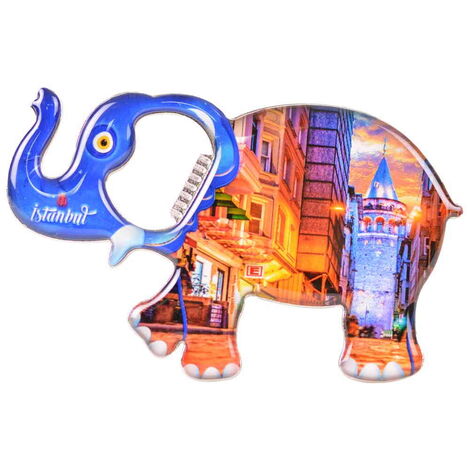 Toptan İstanbul Temalı Myros Metal Fil Açacak Magnet 98x61 mm - 6