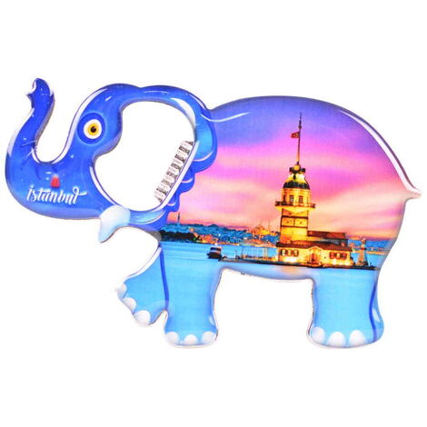 Toptan İstanbul Temalı Myros Metal Fil Açacak Magnet 98x61 mm - 8