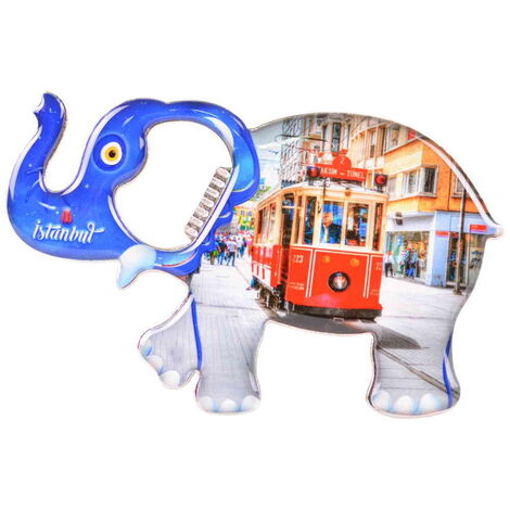 Toptan İstanbul Temalı Myros Metal Fil Açacak Magnet 98x61 mm - 10