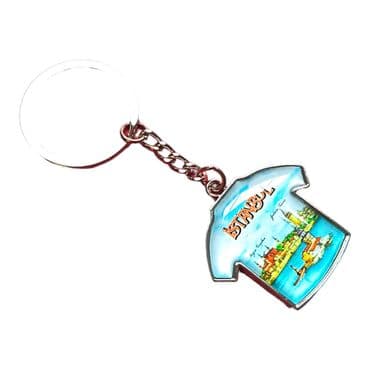 Istanbul Themed Metal T-Shirt Shaped Keychain 34x92 mm - 2